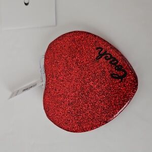 Coach NWT Glitter Red Heart Mirror
